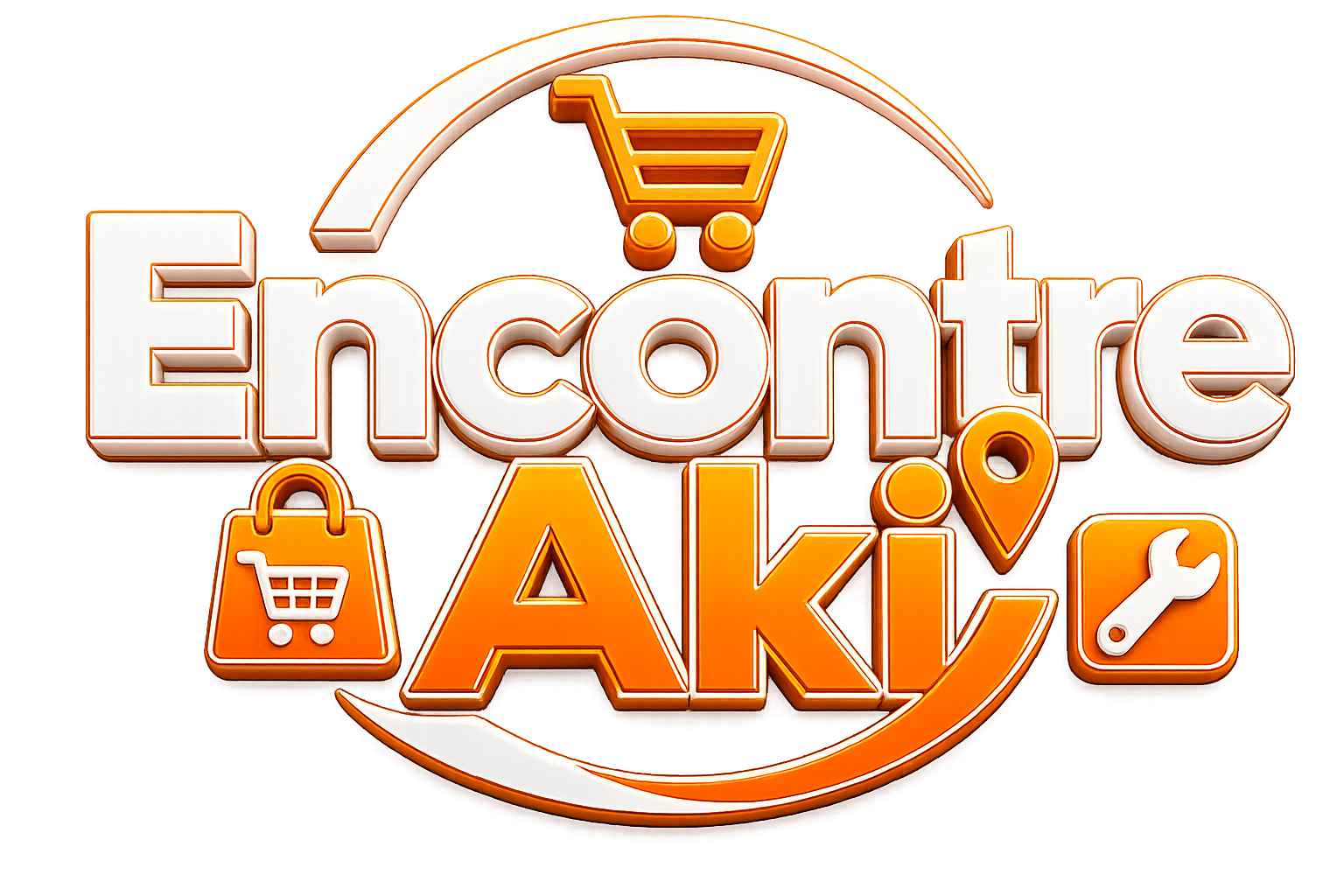 Logo Encontre AKI preta e dourada